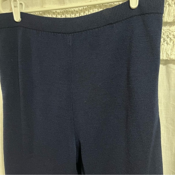 St John Basics Blue Knit Trouser Pants Size 12 - Picture 6 of 11